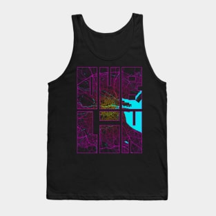 Dublin, Ireland City Map Typography - Neon Tank Top